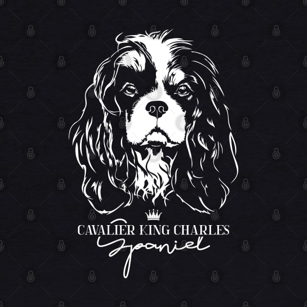 Cavalier King Charles Spaniel dog lover portrait by wilsigns
